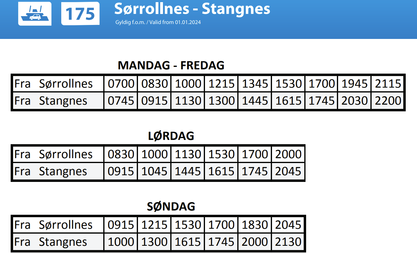 Rutetider Stangnes-Sørrollnes 1