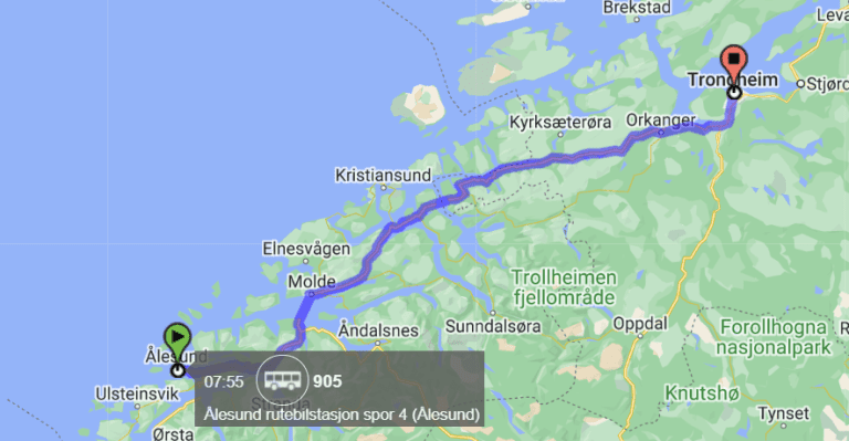 Buss Ålesund - Molde - Kristiansund - Trondheim Linje 905: Timer og ...