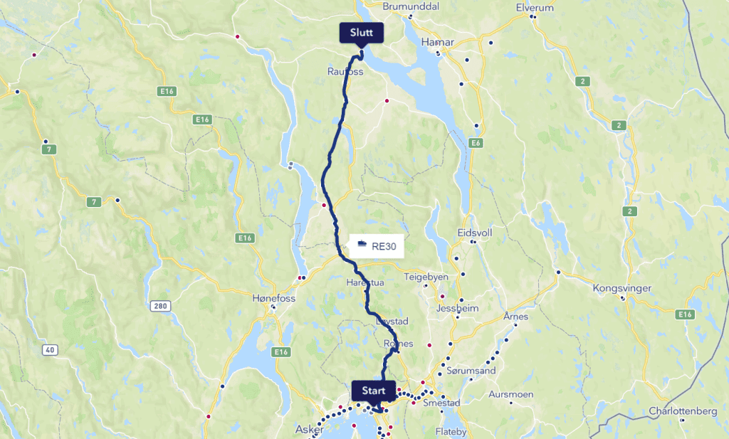 Tog Oslo Nittedal Jaren Gj vik Linje RE30 Timer Og Priser All 